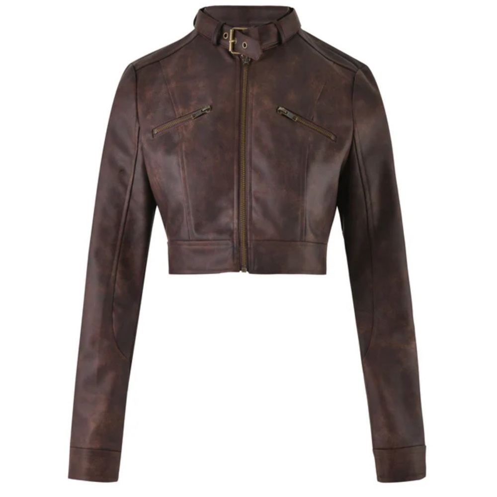 I.AM.GIA AROX JACKET Dark Brown faux leather Jacket size XXS SOLD OUT IN STORES